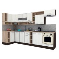 Bucatarie de Colt COSSY NEW ST. 120-320, Wenge / Decor 8508